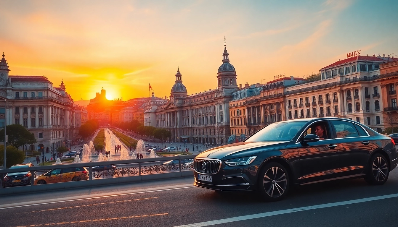 Book cheap car rental with driver Madrid for an enjoyable city tour in a luxury vehicle.