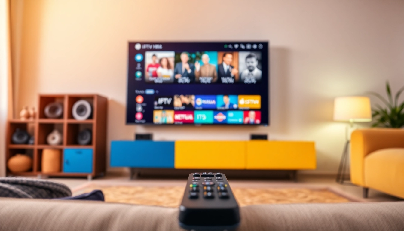 Catch the latest shows with abonnement iptv on a stylish TV in a cozy living room setting.