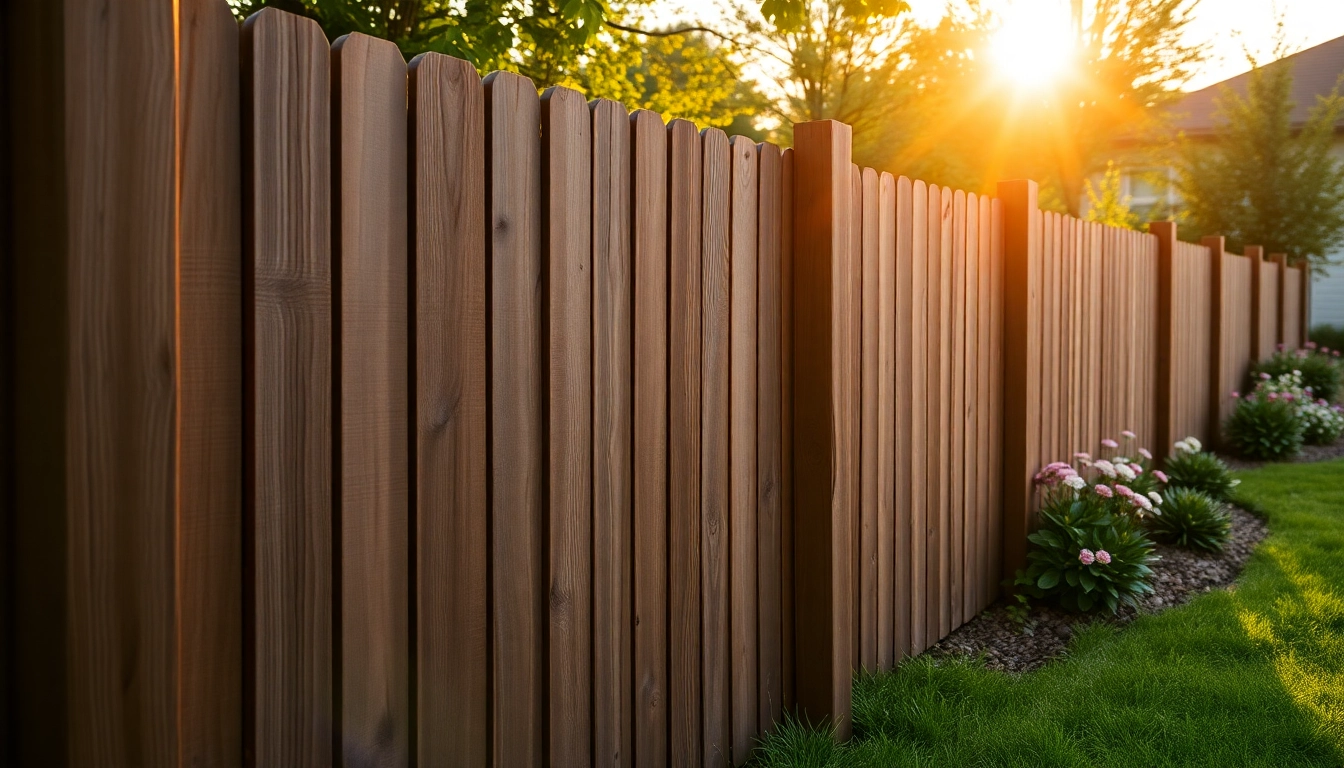 Enhance your property with quality fencing companies Manchester, showcasing a sturdy wooden fence in a beautiful garden.