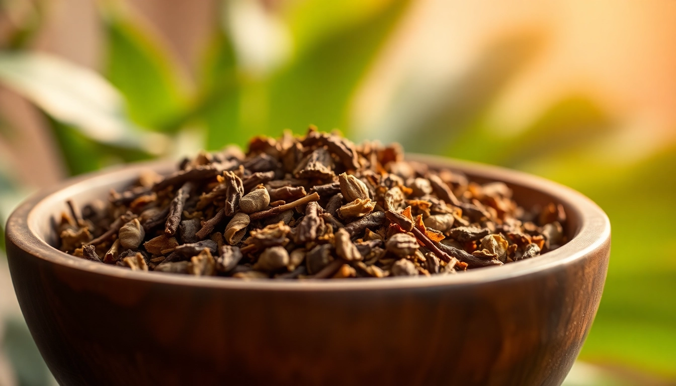 Showcase an alternative smoking blend in a rustic bowl, highlighting its rich textures and earthy colors.