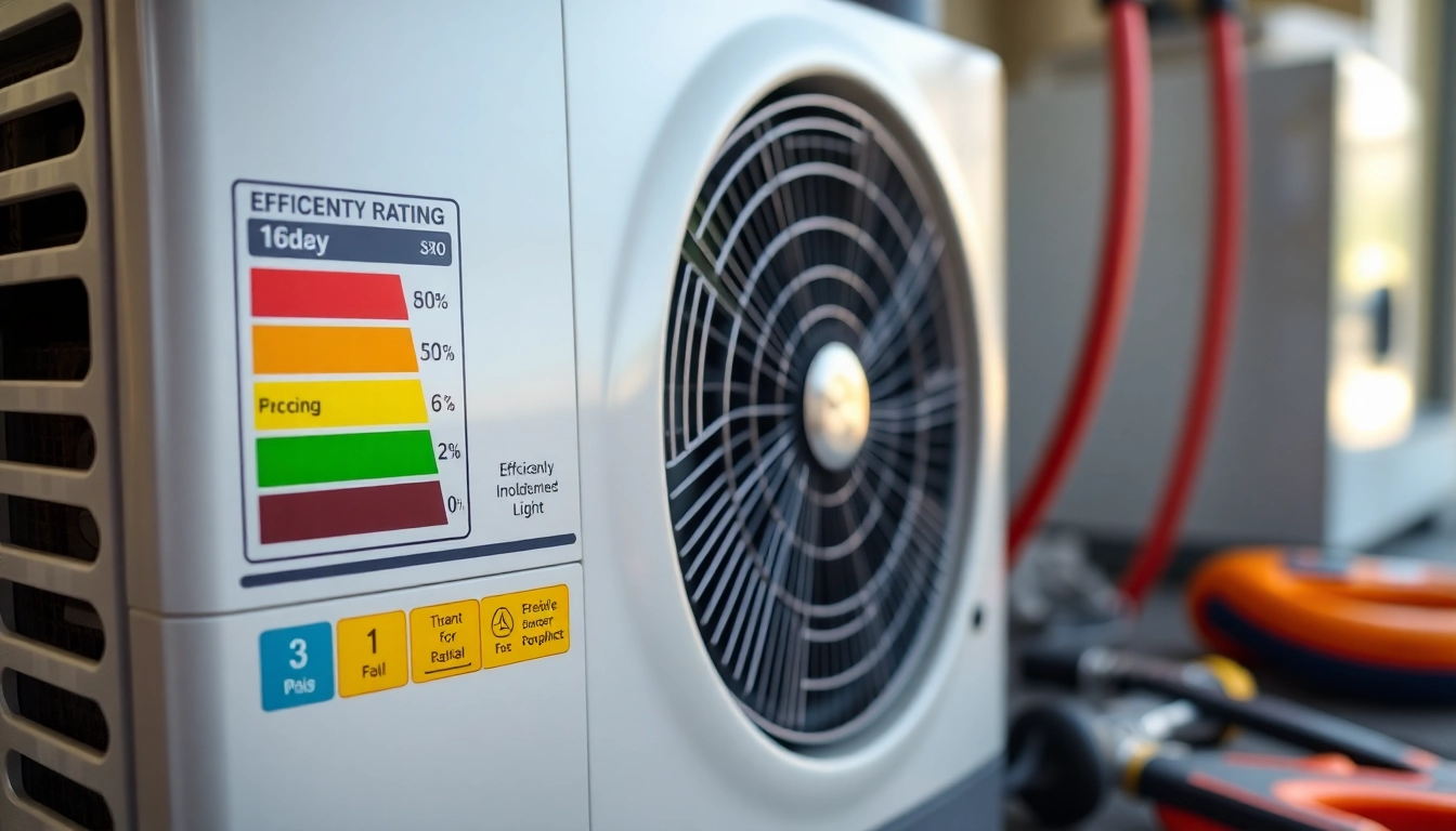 Understanding what is a seer rating on air conditioners through this close-up of efficiency rating labels and maintenance tools.