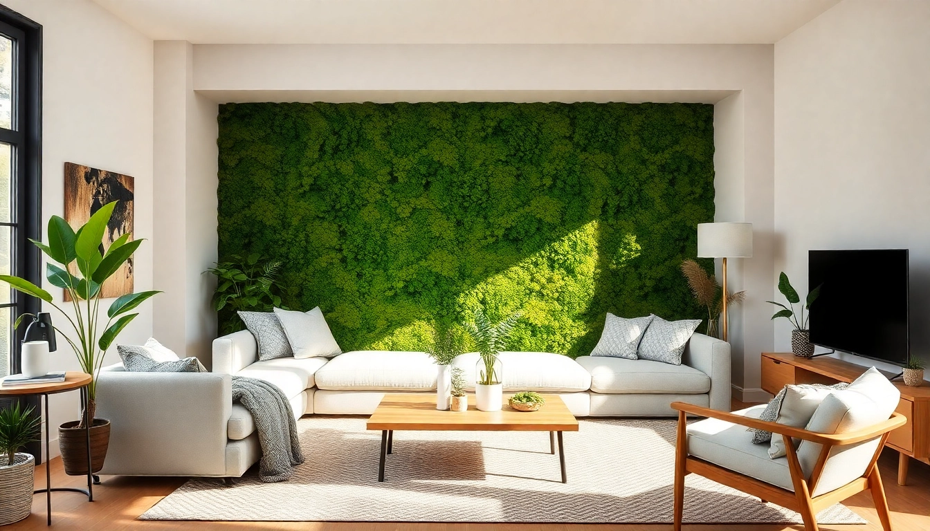 Enhance your space with a mooswand für Zuhause, showcasing lush texture and vibrant greenery.