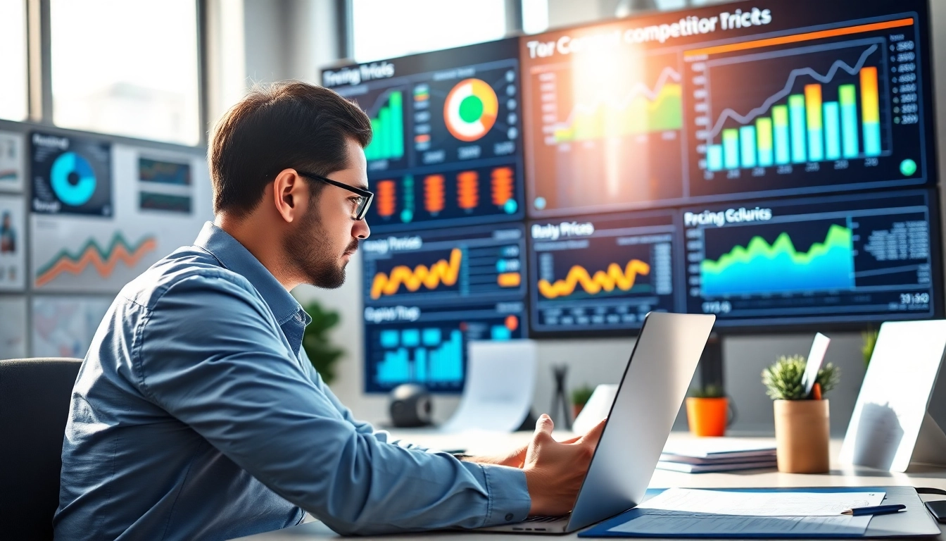 Find competitor pricing through detailed analysis in a vibrant office workspace.