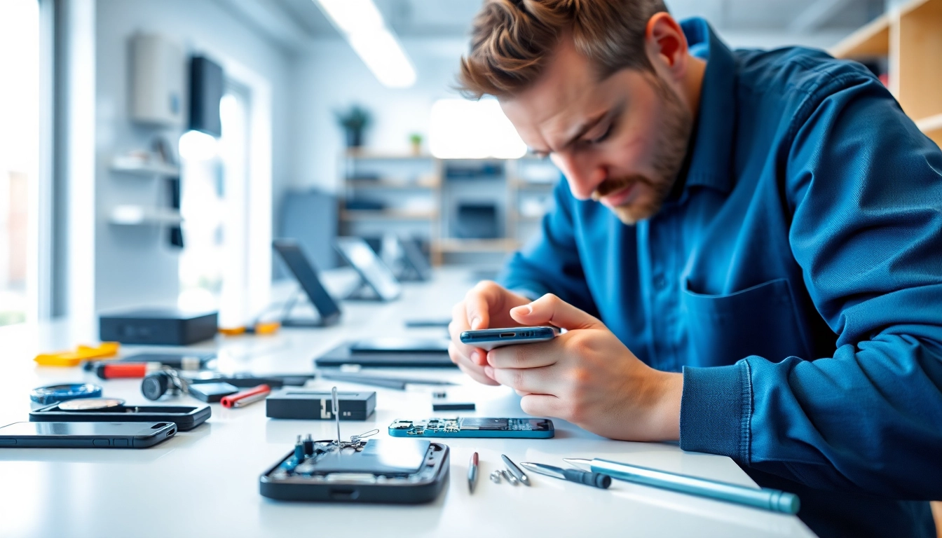 Manutenzione professionale di Torino riparazione cellulari in un negozio di riparazione.