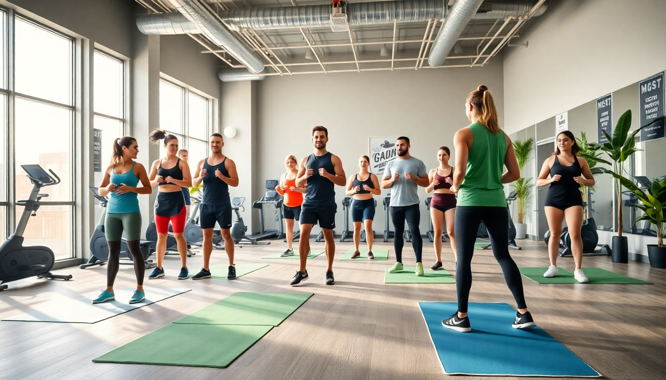Engaged fitness enthusiasts at the best gym in Jersey City during a dynamic workout session.