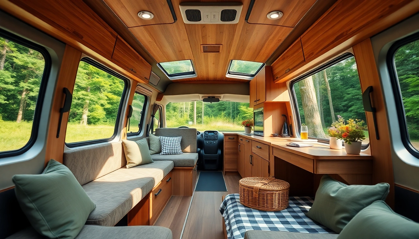 Experience the perfect campervan interior that blends comfort and nature beautifully.