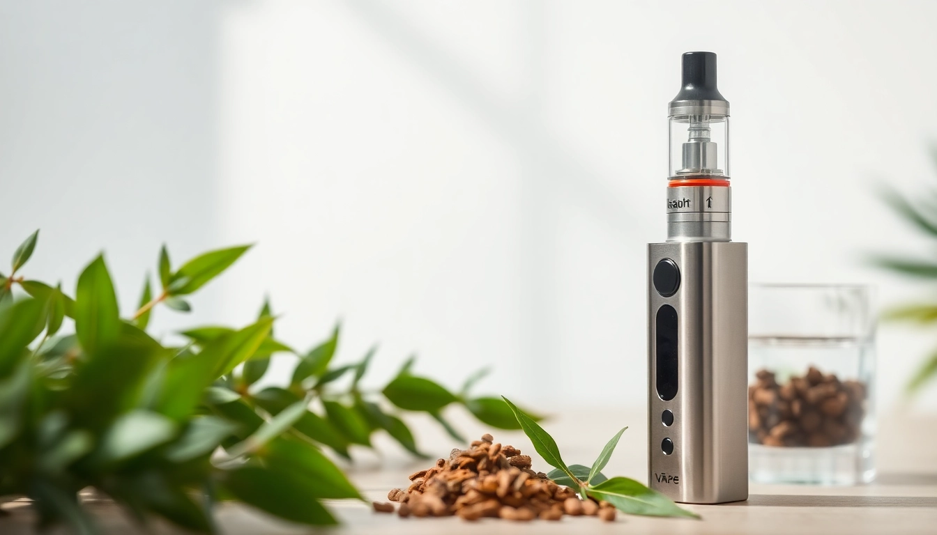 Showcase of healthy vapes featuring a sleek design and natural elements for a fresh look.