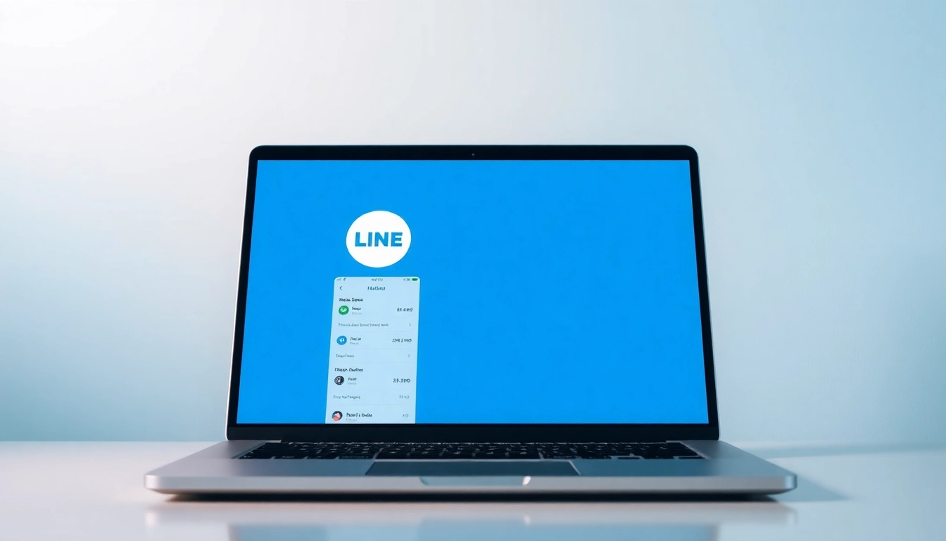 Showcase a user-friendly interface of line电脑版下载 on a laptop screen, highlighting its modern design.