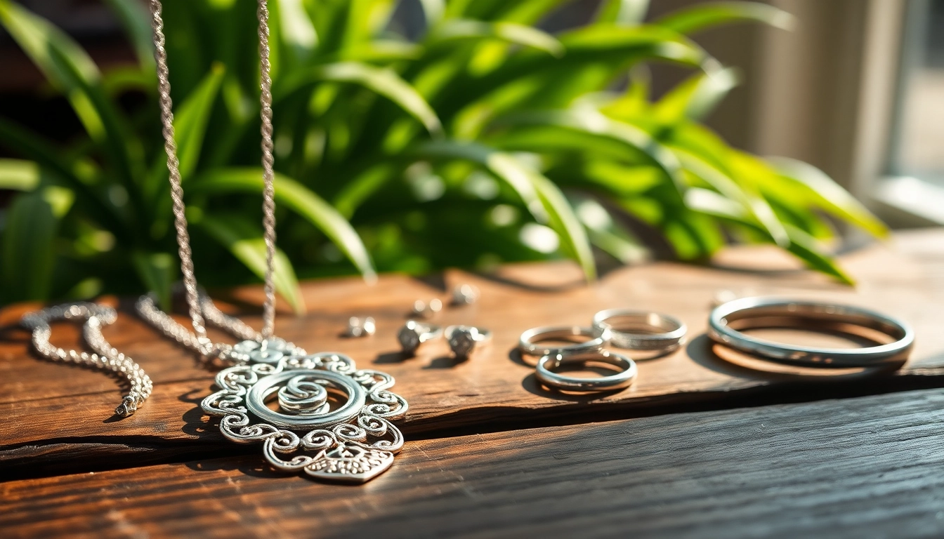 Showcase of exquisite Silver jewelry pieces, including necklaces and rings, highlighting elegance and craftsmanship.