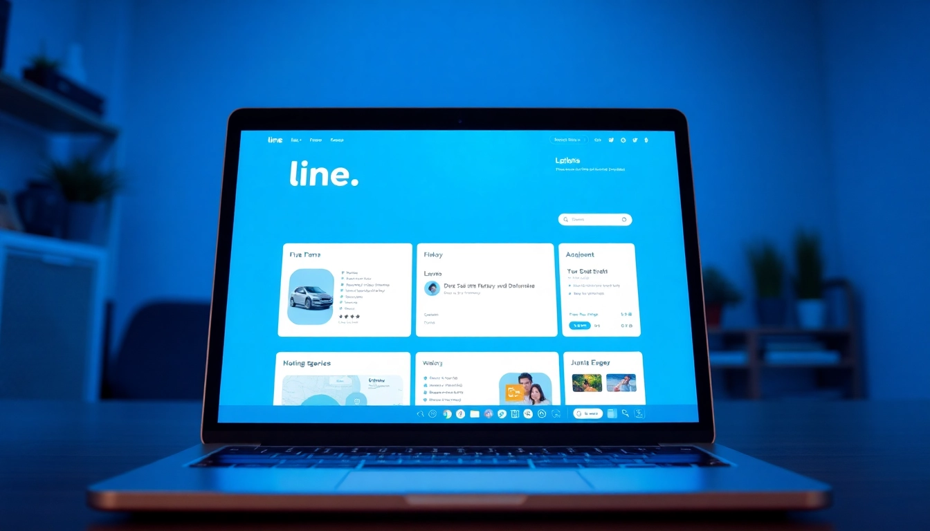 Download the line电脑版下载 application on a sleek laptop with an inviting user interface.