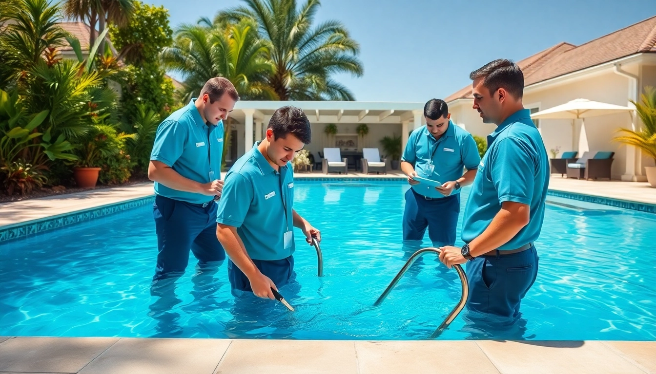 Expert team providing pool service Largo while ensuring clear water and lush surroundings.