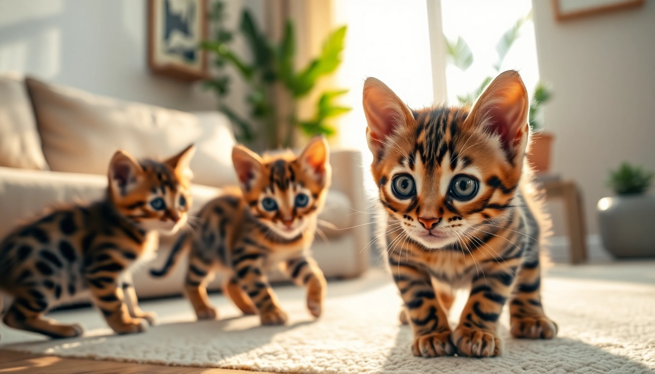 Bengal Breeders Orange County showcase adorable Bengal kittens in a cozy, sunlit home.
