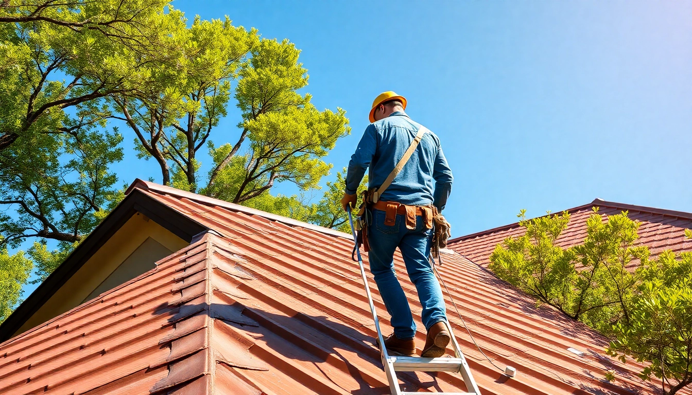 Skilled 5-star roofing contractors Central Texas performing high-quality work on a residential roof.