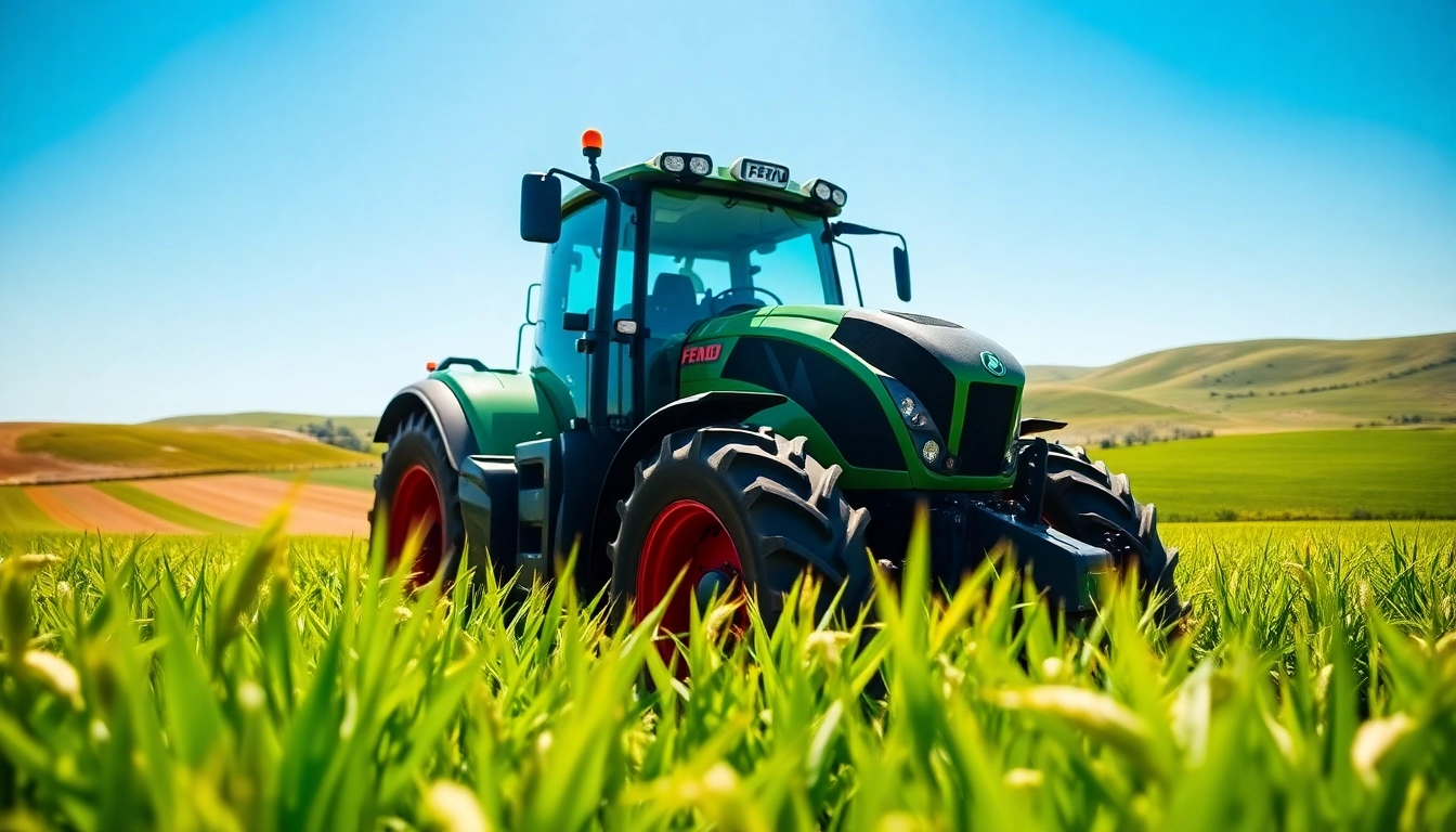 Fendt Traktor zeigt innovative Landwirtschaftstechnik in einem weiten Feld.