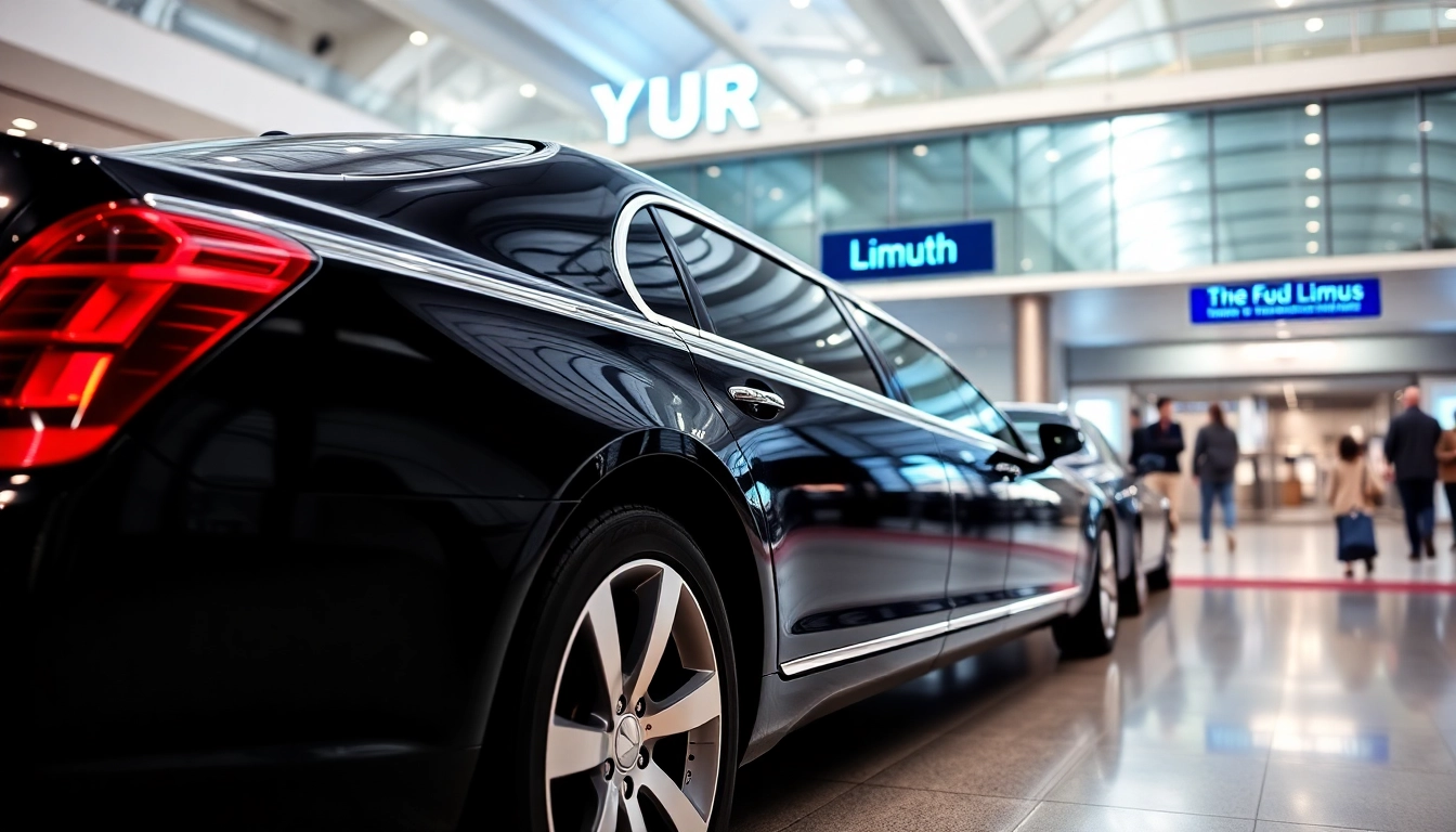 Experience YVR limos at Vancouver Airport, showcasing a luxurious limousine ready for travelers.