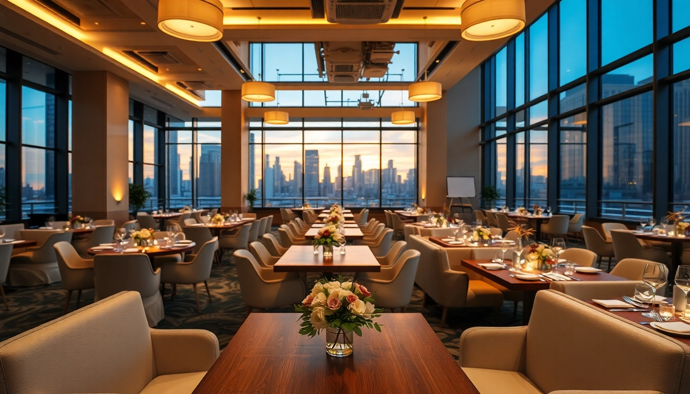 Host memorable events in a beautifully designed event space with elegant decor and city views.