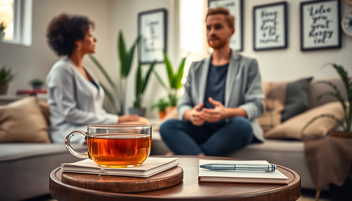 Empowering individuals through healing trauma therapy session in a serene environment.