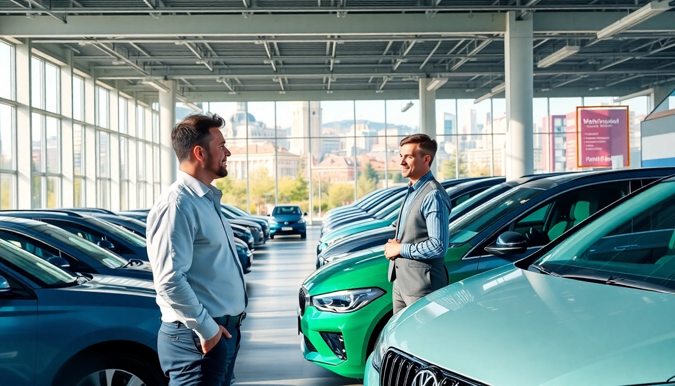 Skup samochodów Poznań - Profesjonalny dealer samochodów prezentujący różne modele w nowoczesnym otoczeniu miejskim.