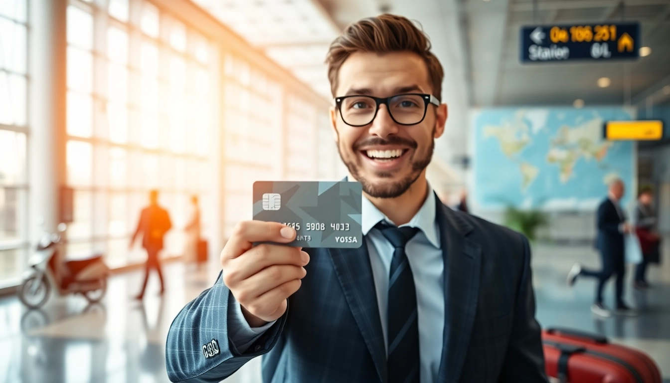 Highlighting which item is a benefit of using the travel card, a traveler enjoys easy access to official expenses.