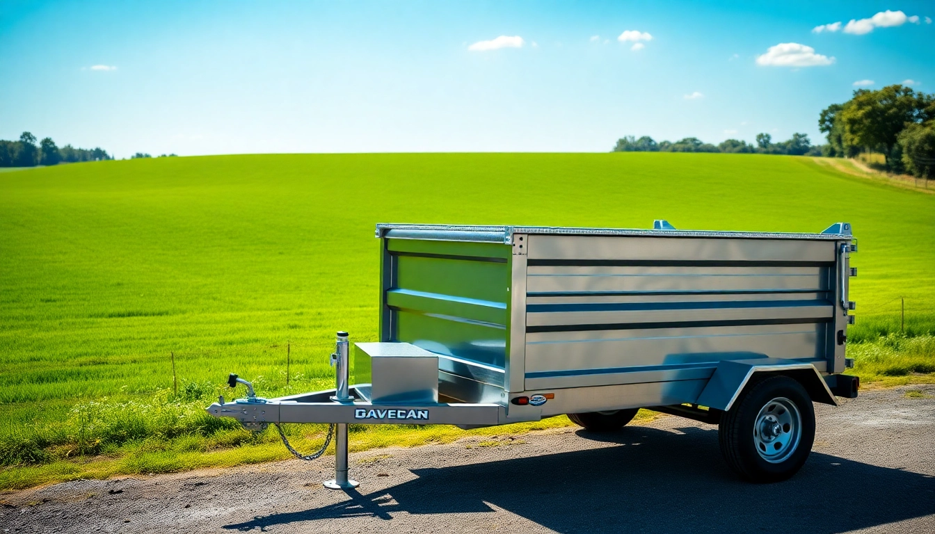 Explore a dump trailer for sale near me showcasing its robust design in a vibrant outdoor setting.